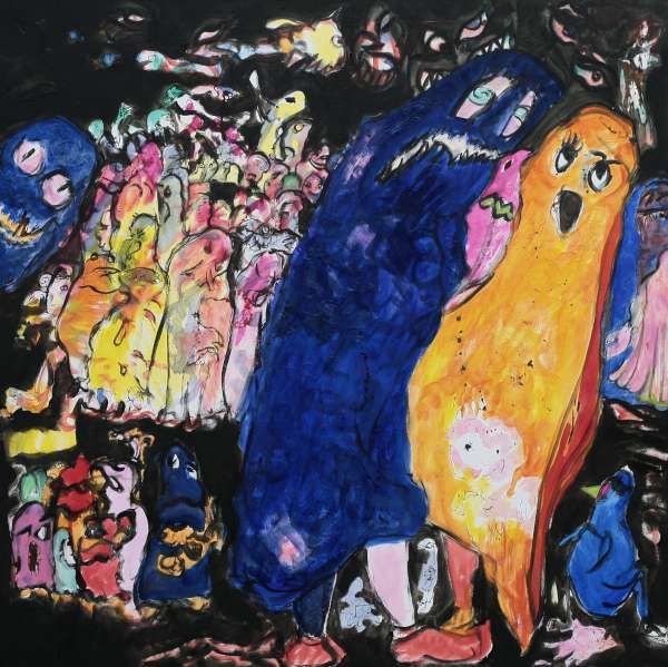 Le bal des fantômes - 100x100 - huile sur toile